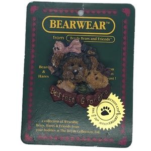 Bearwear Broach Vintage Greatest Grandma Bear Resin New Boyd’s Brothers Bow